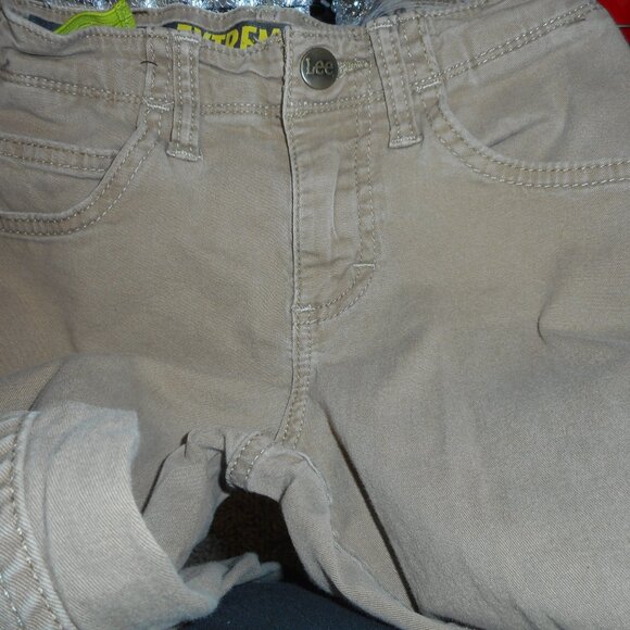 LEE EXTREME COMFORT: boy's jeans  sz 10S  ADJUSTABLE WAIST   khaki color - Picture 1 of 10